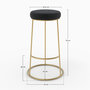Voir la diapositive 4 : Rendez vous déco Lot de 2 tabourets de bar 73 cm en velours noir-Kendal