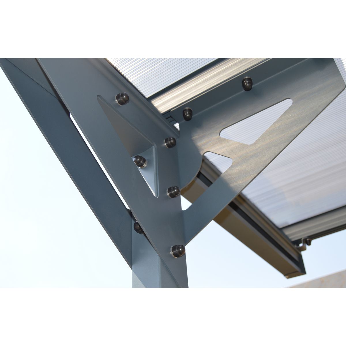 trigano Carport métal adossé  MISTRAL 15.45 m² aluminium et polycarbonate