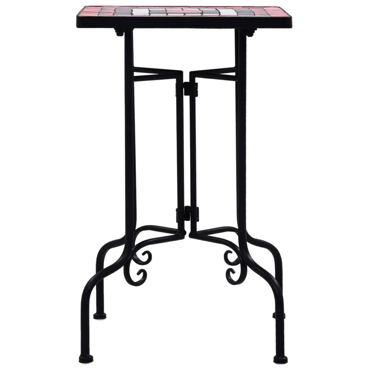 VIDAXL Table de bistro mosaïque Terre cuite et blanc Ceramique