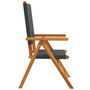 Voir la diapositive 5 : VIDAXL Chaises inclinables de jardin lot de 8 noir rotin bois massif