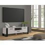 Voir la diapositive 3 : BEST MOBILIER Donnely - meuble tv - blanc et noir - 160 cm