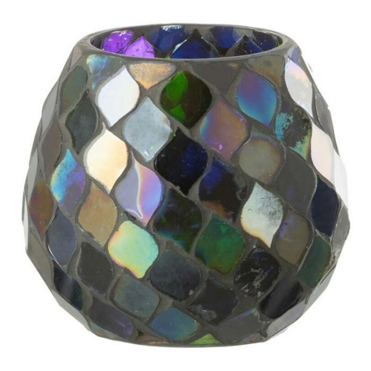 Paris Prix Photophore Mosaïque en Verre  Carmen  11cm Mauve