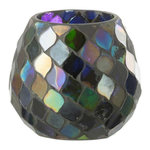 Paris Prix Photophore Mosaïque en Verre  Carmen  11cm Mauve