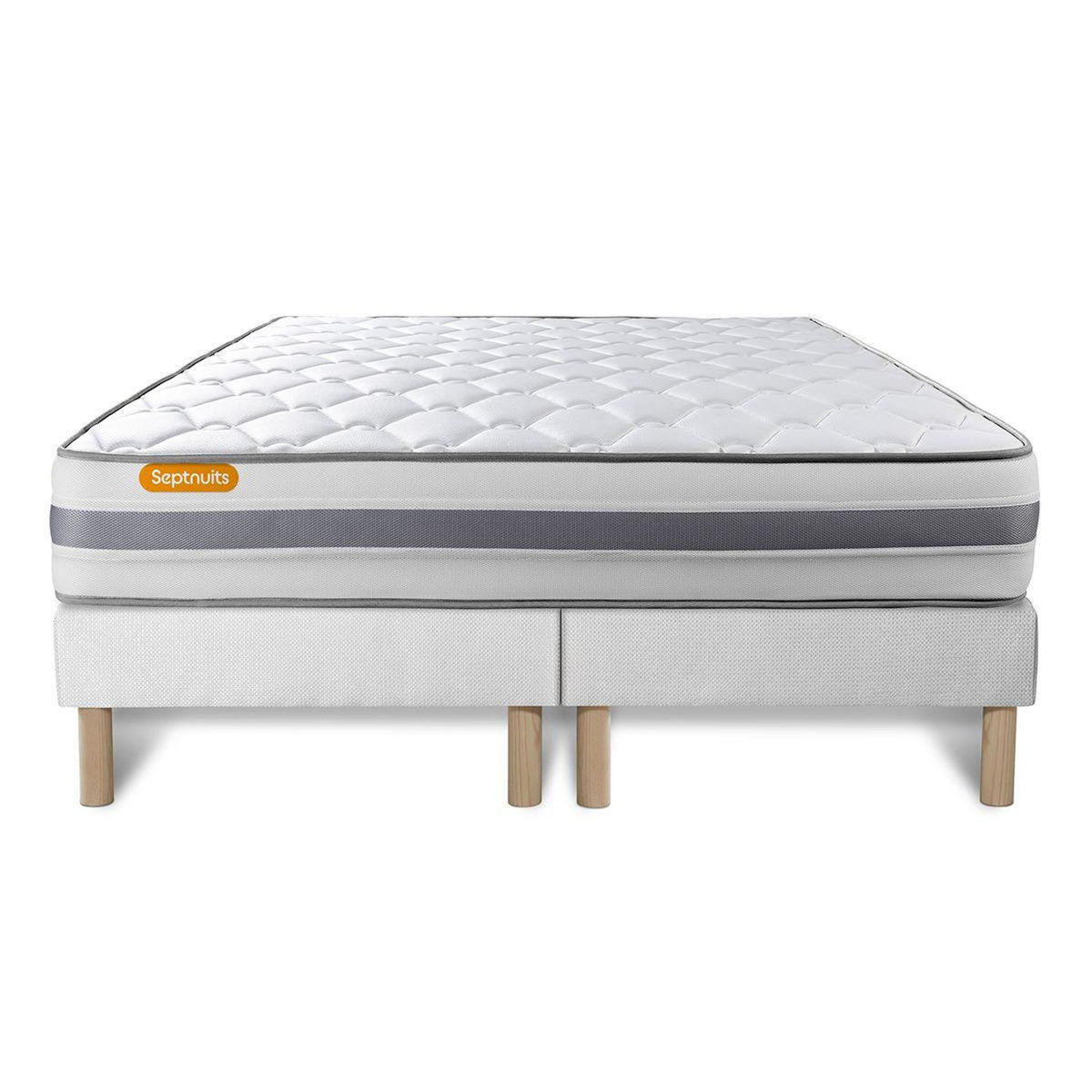 SEPTNUITS Matelas + double sommiers Memo Spring Ressorts ensachés 3 zones de confort MAXI épaisseur