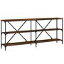 Voir la diapositive 2 : VIDAXL Table console chene fume 180x30x75 cm bois d'ingenierie et fer