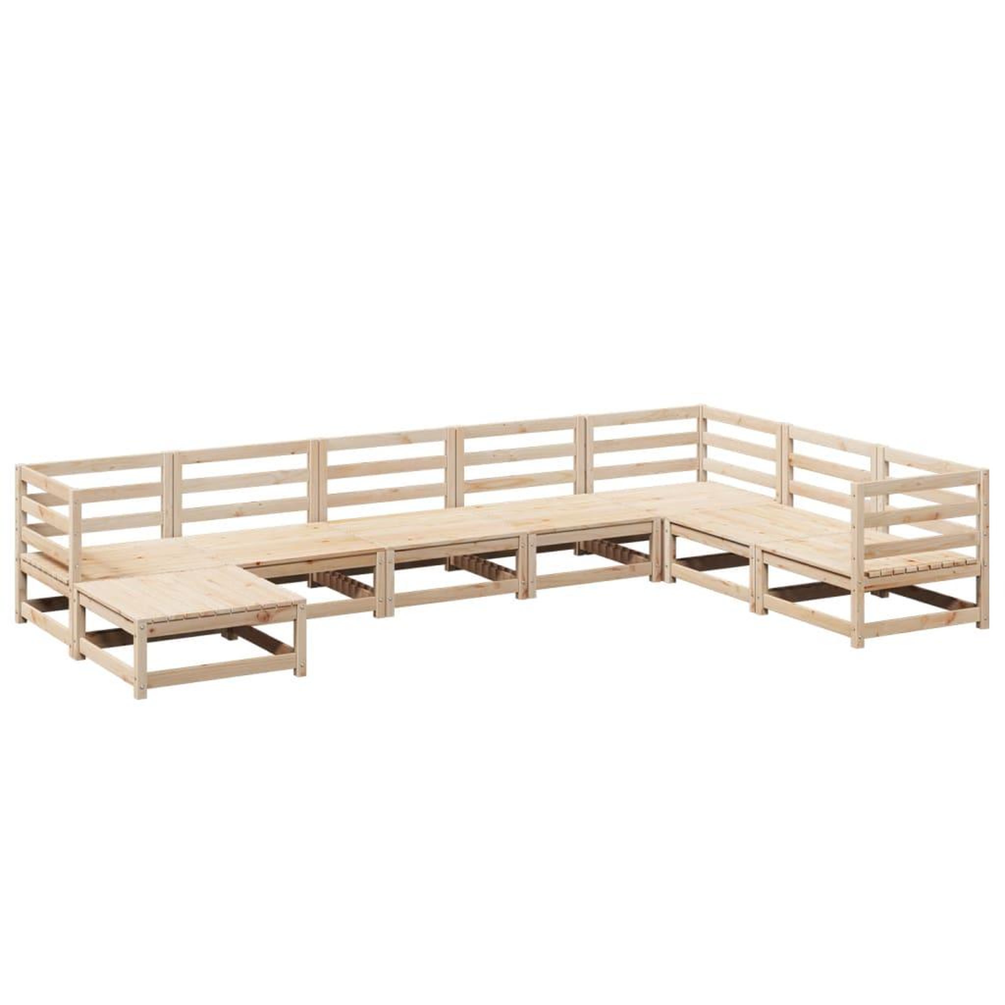 Voir la diapositive 2 : VIDAXL Salon de jardin 8 pcs bois de pin massif
