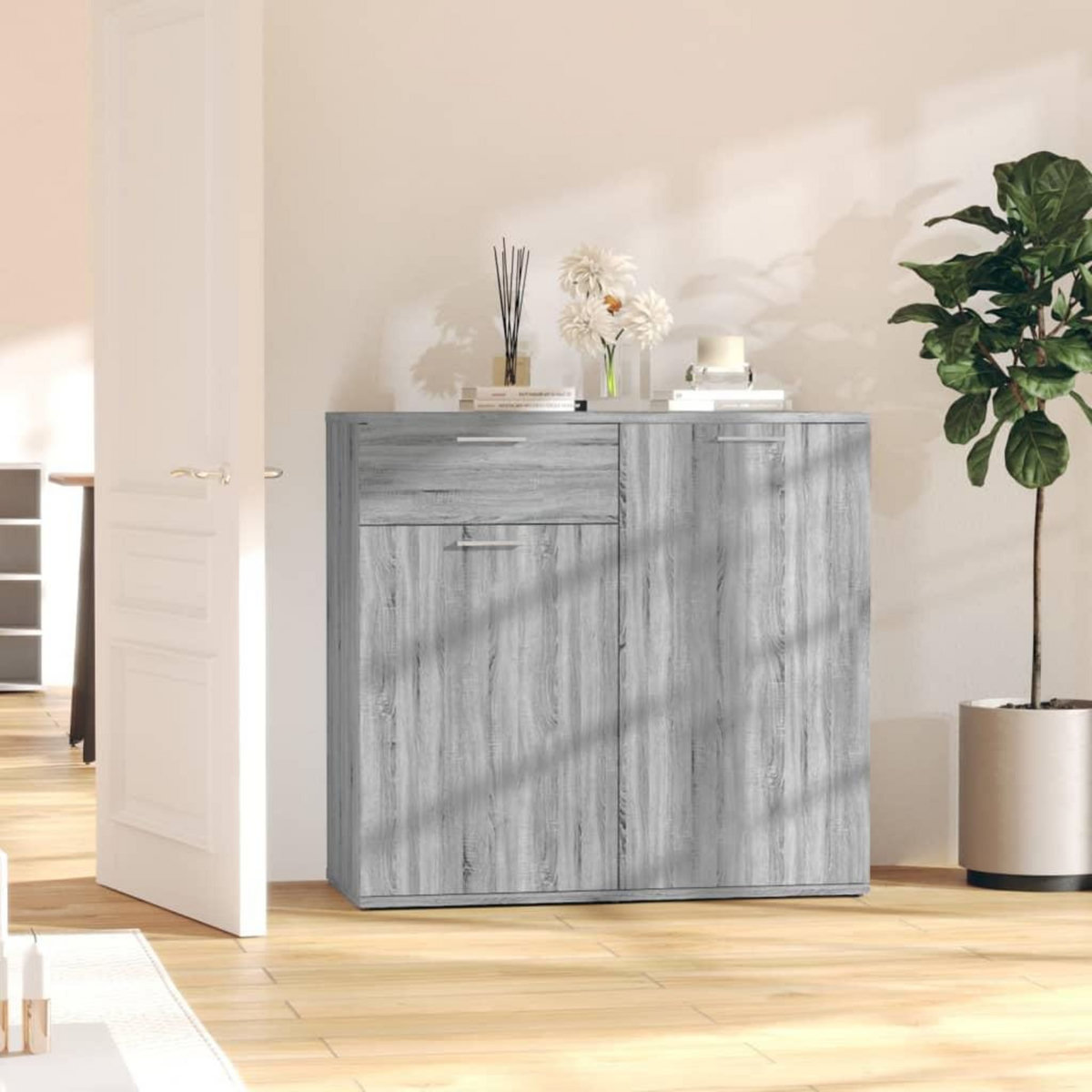 VIDAXL Buffet Sonoma gris 80x36x75 cm Bois d'ingenierie