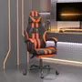 VIDAXL Chaise de jeu pivotante repose-pied Noir et orange Similicuir