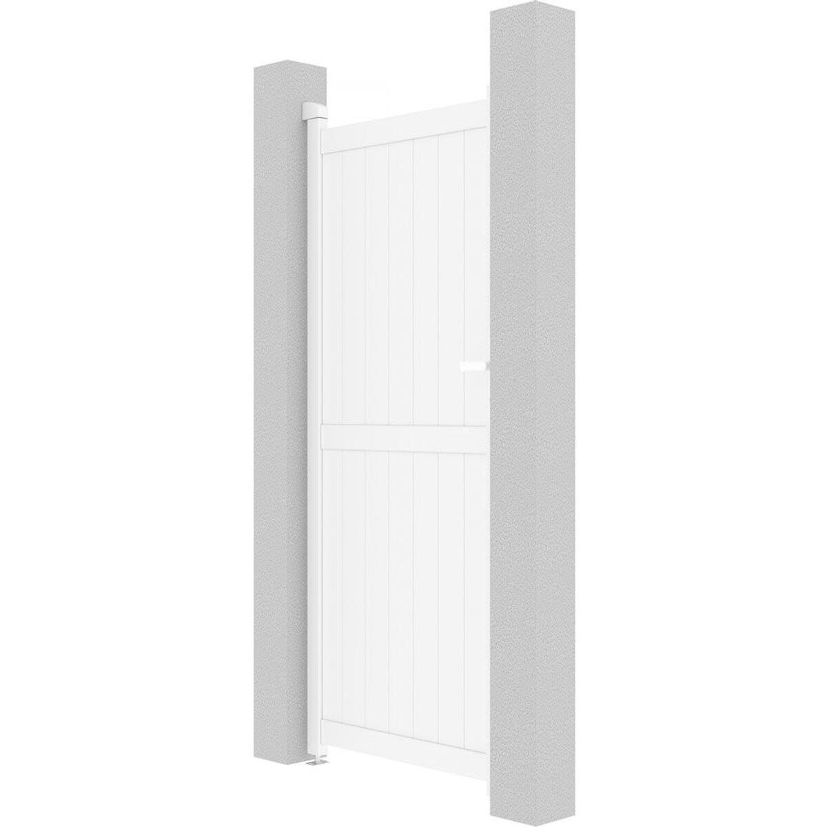 Habitat et Jardin Portillon aluminium  Lola  - 101.2 x 180.9 cm - Blanc
