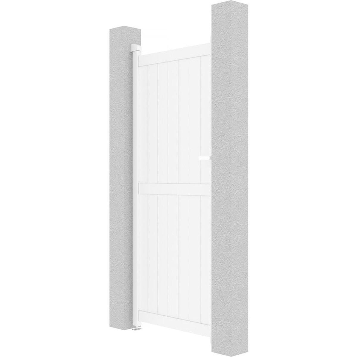 Habitat et Jardin Portillon aluminium  Lola  - 101.2 x 180.9 cm - Blanc