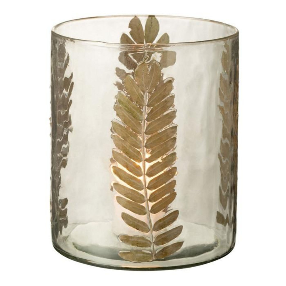 Paris Prix Photophore Rond Design  Feuille  22cm Or