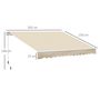 Voir la diapositive 3 : OUTSUNNY Store banne manuel rétractable aluminium polyester imperméabilisé 3,5L x 2,5l (avancée) m beige