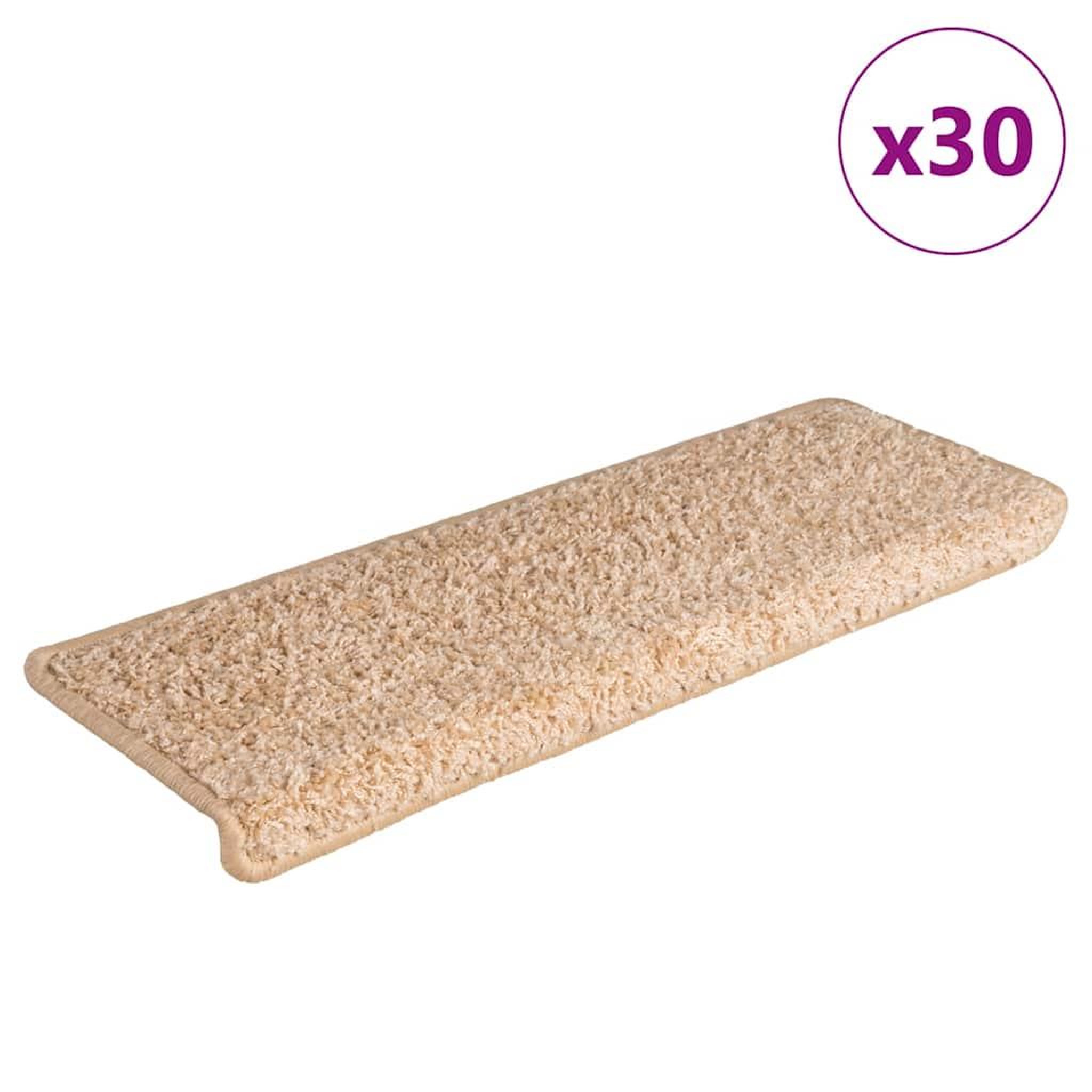 VIDAXL Tapis d'escalier 30 pcs 65x21x4 cm dore