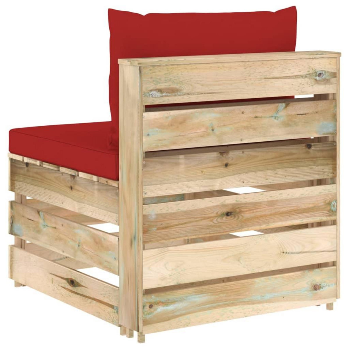 VIDAXL Canape central sectionnel avec coussins Bois impregne de vert