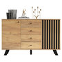 Voir la diapositive 1 : MERAX Buffet 2 porte(s) 4 tiroir(s) - 120 cm naturel mdf