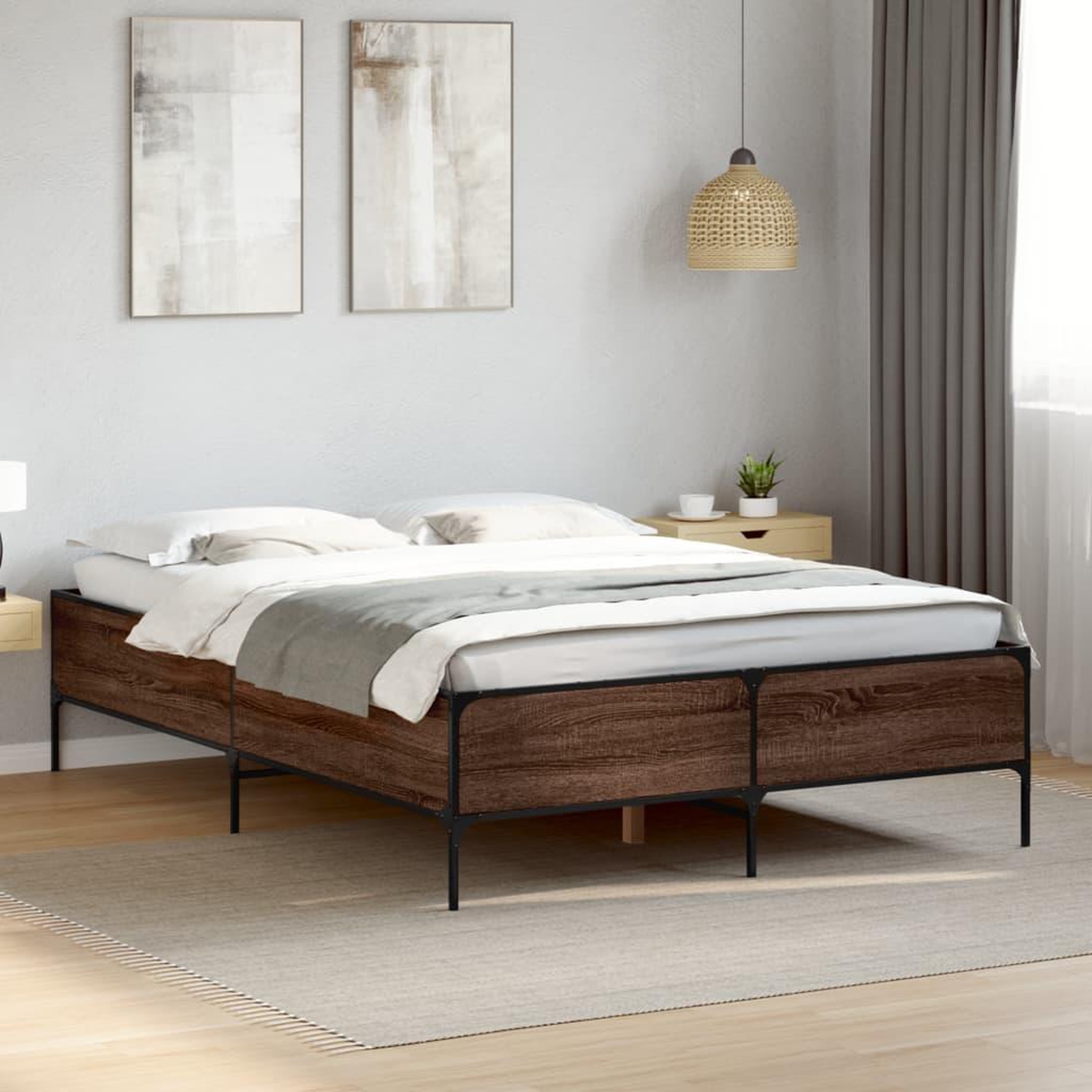 VIDAXL Cadre de lit sans matelas chene marron 160x200 cm