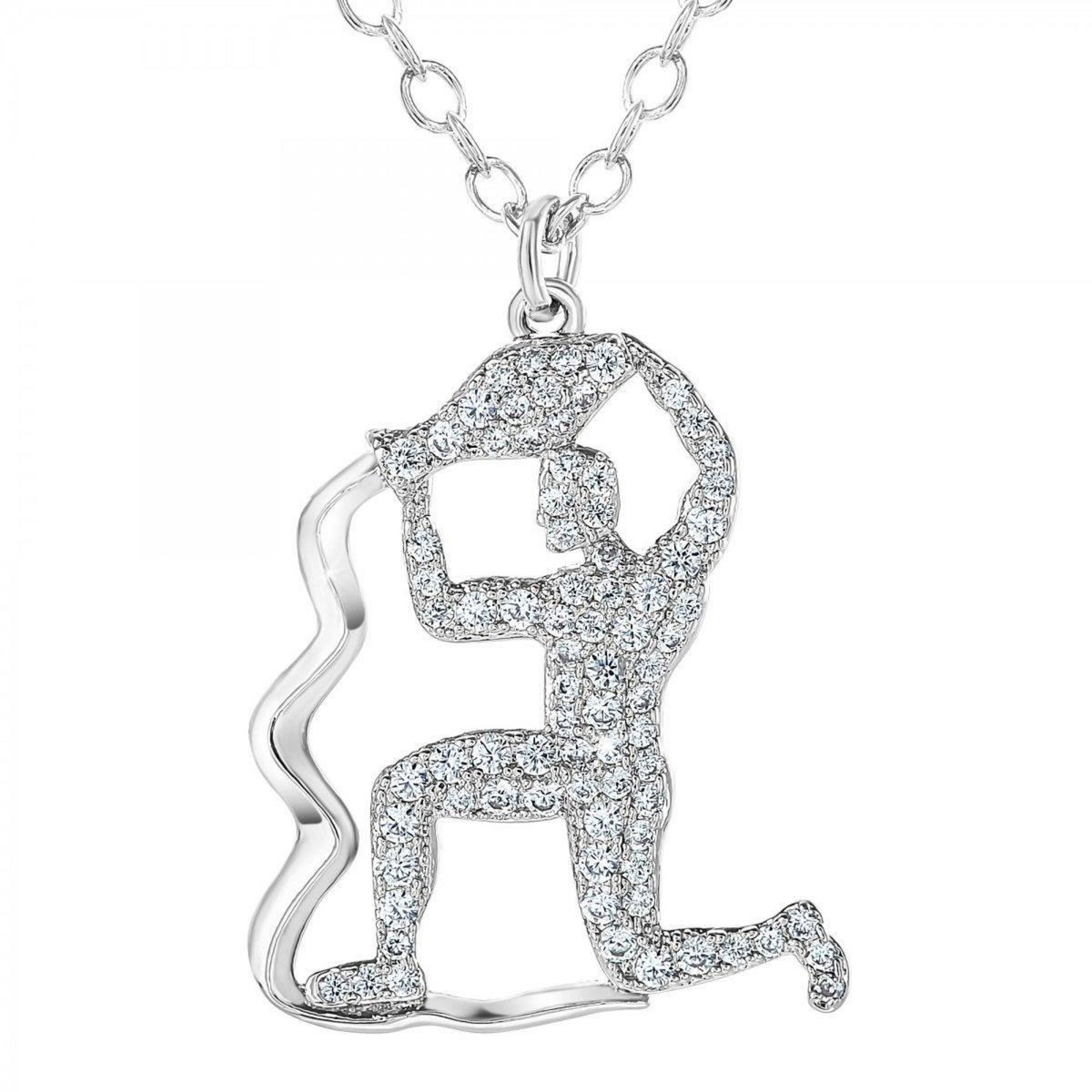 SC CRYSTAL Collier signe astrologique verseau orné de Cristaux scintillants par SC Crystal