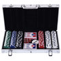 Voir la diapositive 1 : HOMCOM Mallette pro de poker coffret pro poker 38L x 21l x 6,5H cm 300 jetons 2 jeux de cartes + 2 clés aluminium