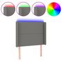 Voir la diapositive 2 : VIDAXL Tete de lit a LED Gris fonce 103x16x118/128 cm Tissu