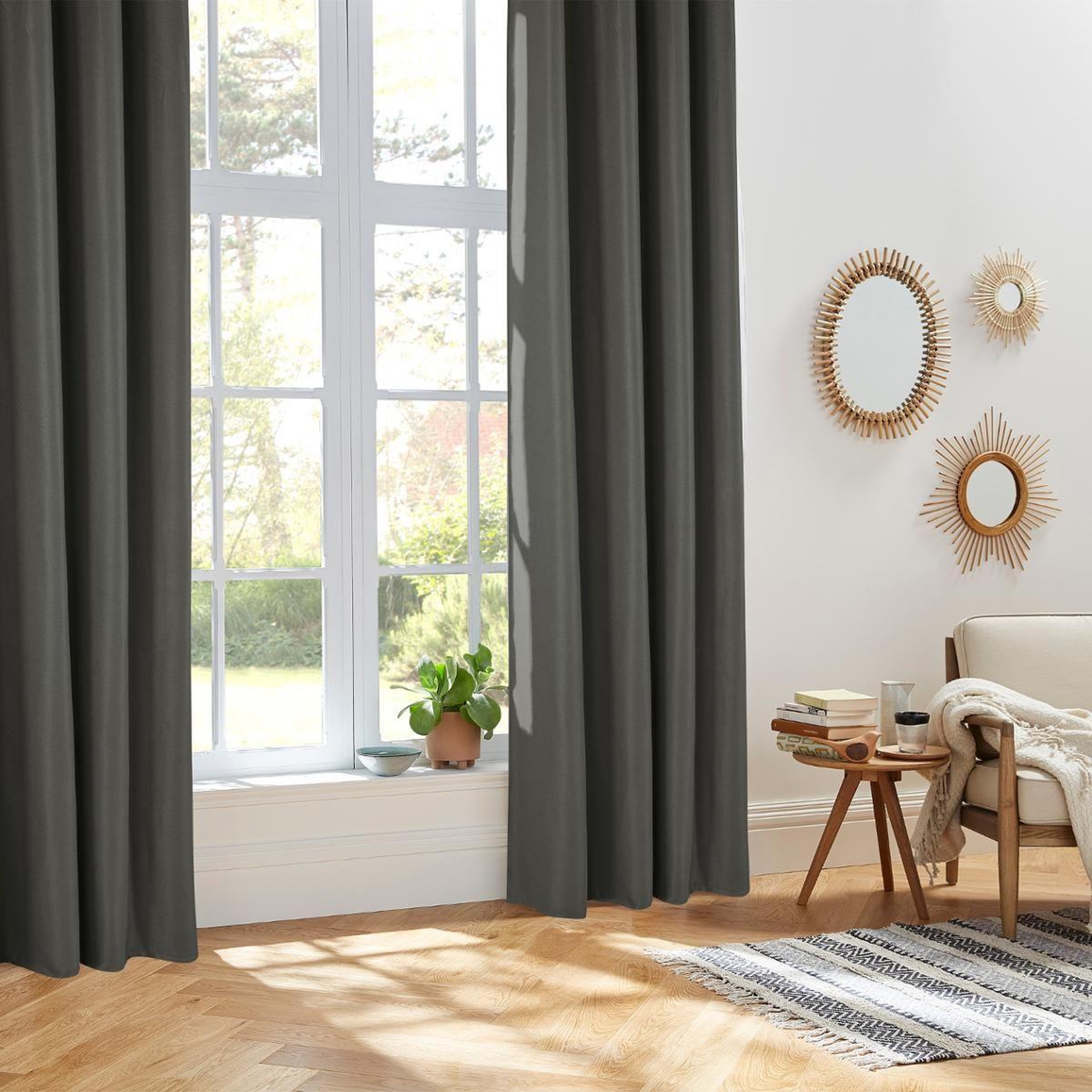 ATMOSPHERA Rideau à œillets isolant  isa  140x260cm gris