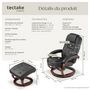 Voir la diapositive 6 : tectake Fauteuil relax pied rond avec repose-pieds noir/marron