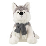 Paris Prix Peluche Husky  Écharpe  40cm Gris