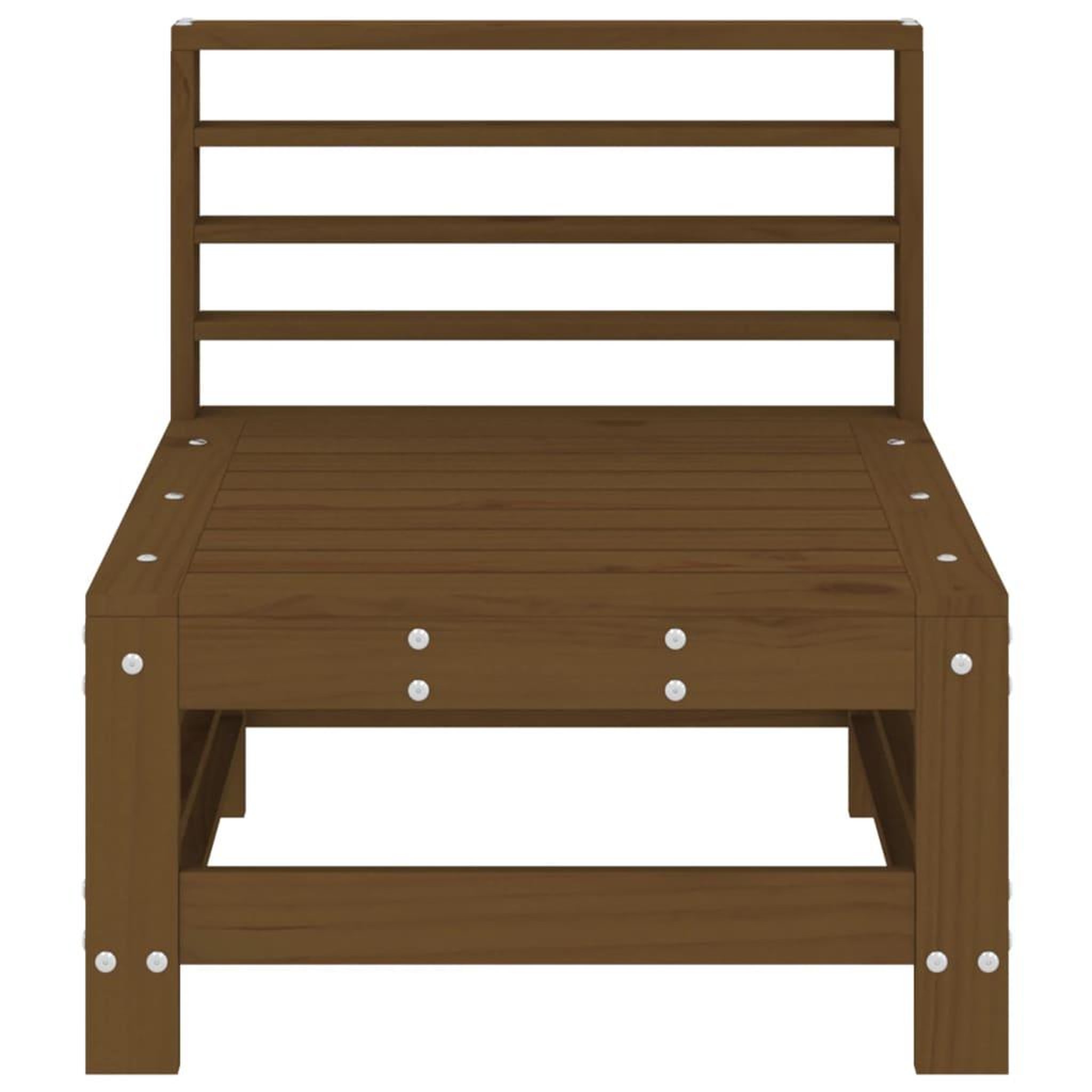 Voir la diapositive 4 : VIDAXL Canapes centraux de jardin 2 pcs marron miel bois de pin solide