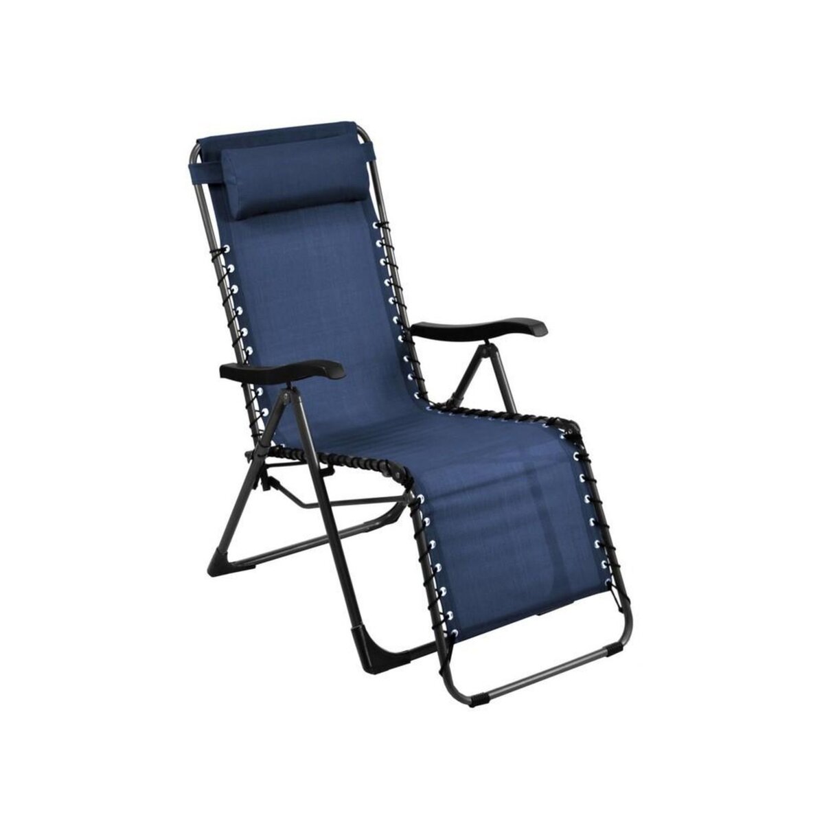 Proloisirs Fauteuil de jardin relax pliant Neo - graphite/bleu 88 x 112 x 64 cm