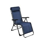 Proloisirs Fauteuil de jardin relax pliant Neo - graphite/bleu 88 x 112 x 64 cm