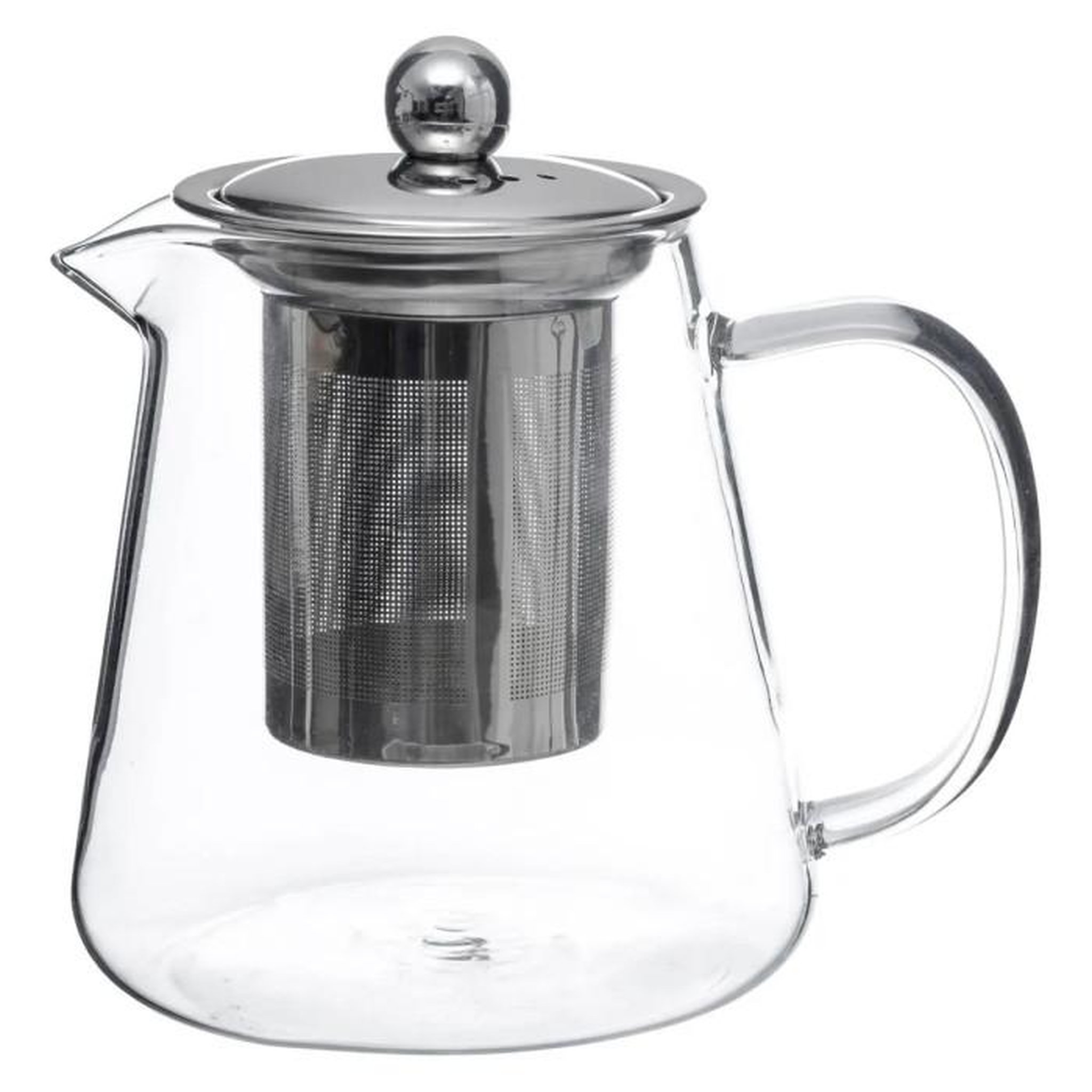 SECRET DE GOURMET Théière en Verre Avec Filtre  Tea  0,8L Argenté