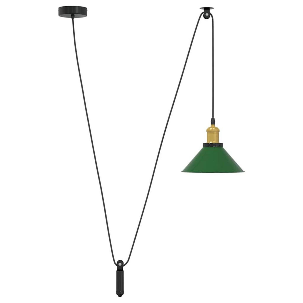 VIDAXL Lampe suspendue reglable hauteur E27 vert brillant Ø 22cm metal