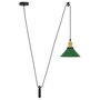 Voir la diapositive 2 : VIDAXL Lampe suspendue reglable hauteur E27 vert brillant Ø 22cm metal