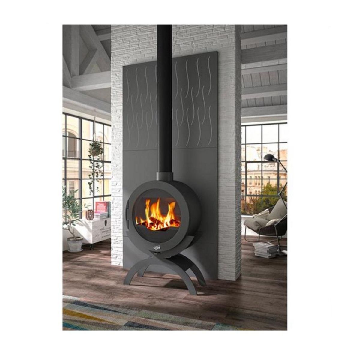 Godin Poêle à bois fonte 10kw anthracite - 410101ANTH