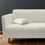 Voir la diapositive 2 : L3C Housse de canapé extensible en bouclette polyester coloris blanc