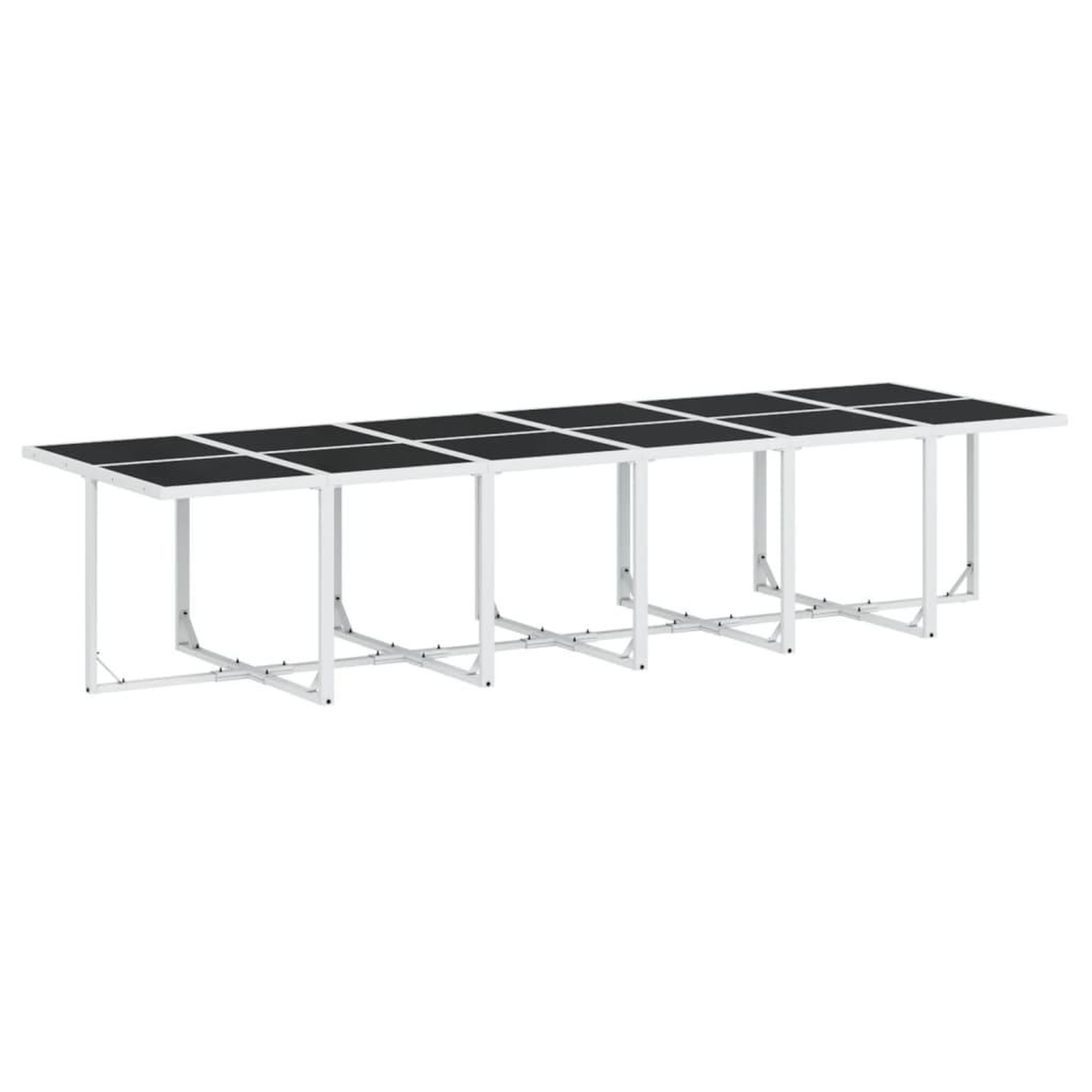Voir la diapositive 3 : VIDAXL Ensemble a manger de jardin avec coussins 17pcs blanc textilene
