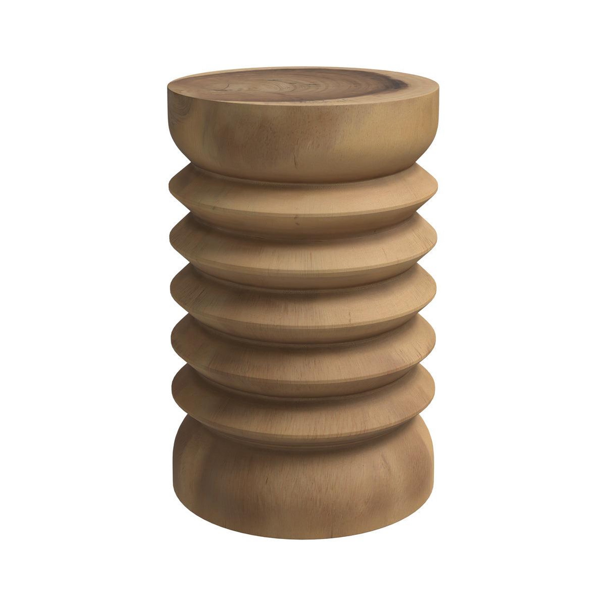 MAISON PAVANE Tabouret rond en bois de suar d30 cm-lewa
