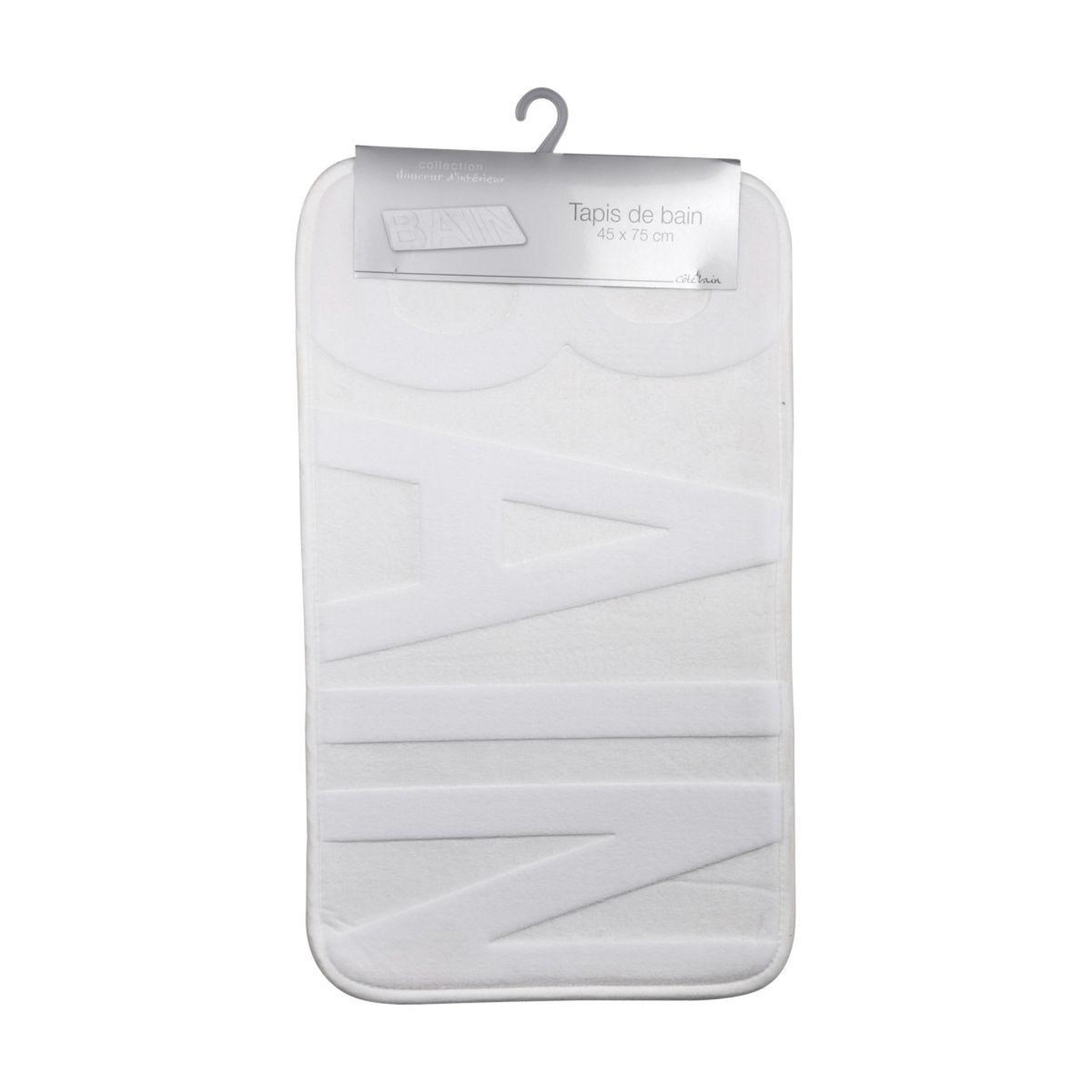Voir la diapositive 3 : Douceur d'Intérieur Tapis de bain microfibre  relief  45x75cm blanc