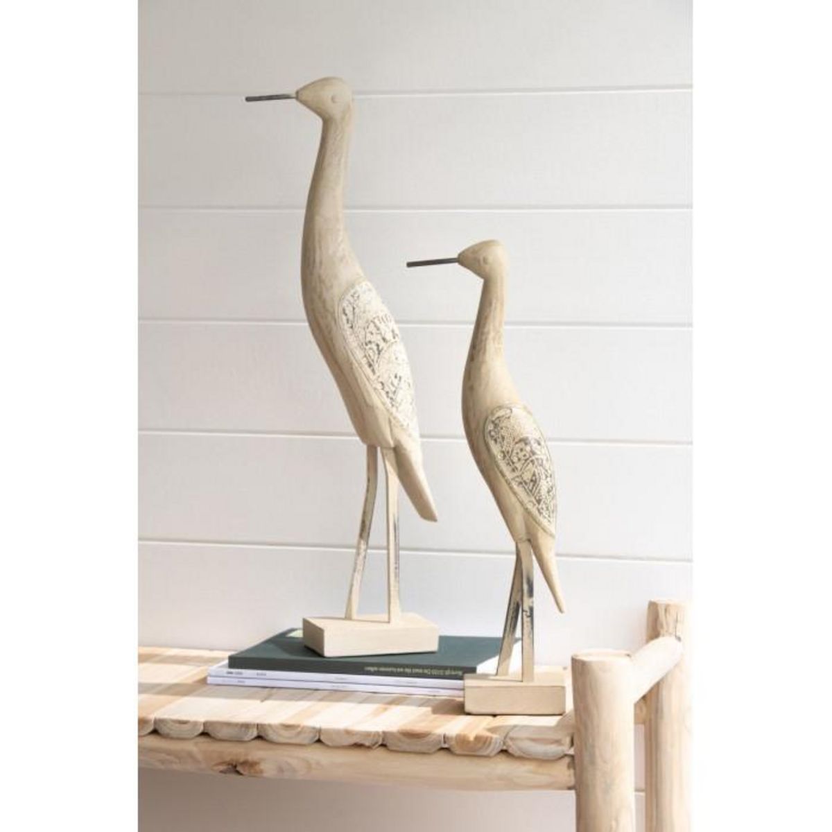 Paris Prix Statue Déco Oiseau en Bois  Denny  62cm Naturel