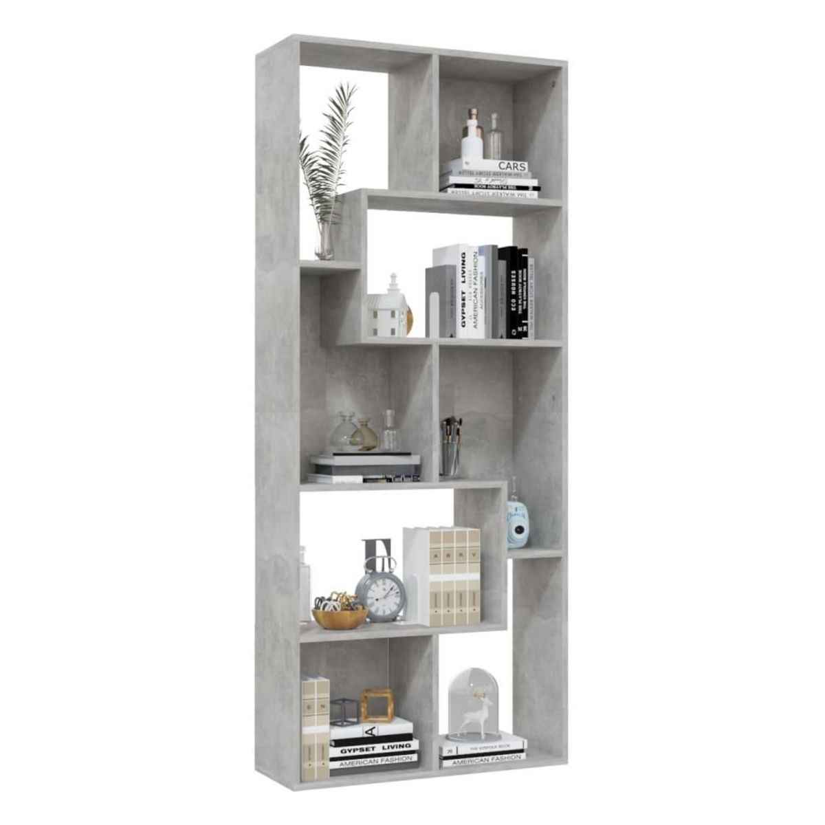 VIDAXL Bibliotheque Gris beton 67x24x161 cm Bois d'ingenierie