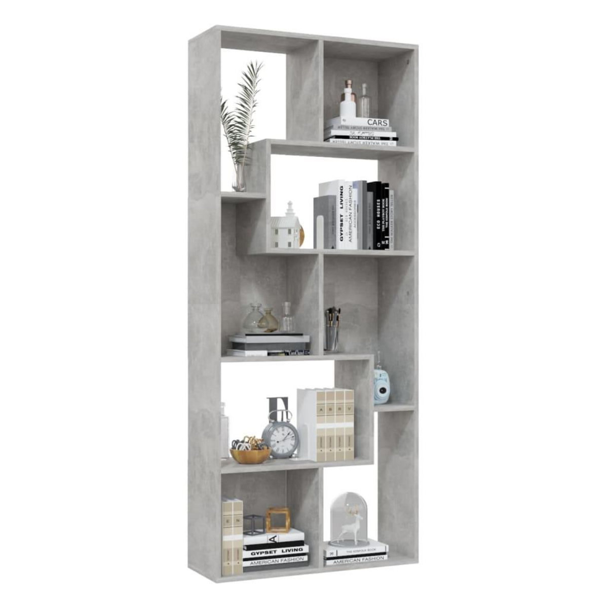 VIDAXL Bibliotheque Gris beton 67x24x161 cm Bois d'ingenierie
