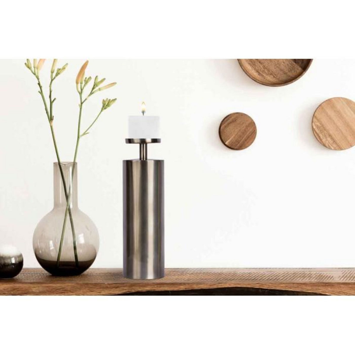 Paris Prix Bougeoir Design en Métal  Helio  42cm Noir