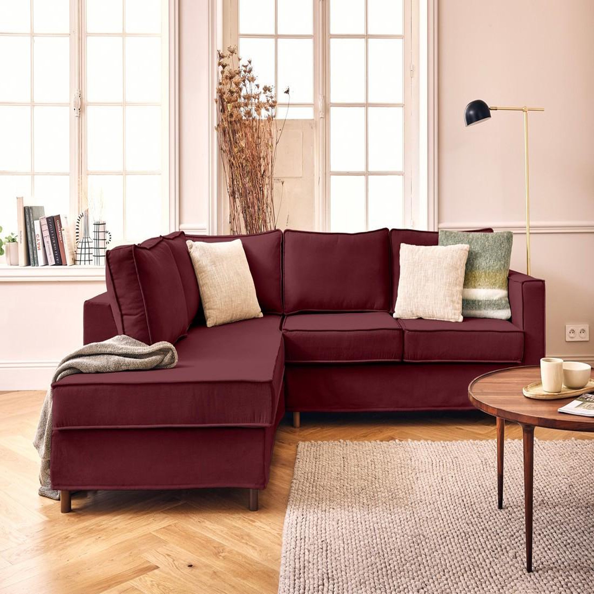 Voir la diapositive 1 : LISA DESIGN Jake - canapé déhoussable d'angle gauche 5 places en tissu