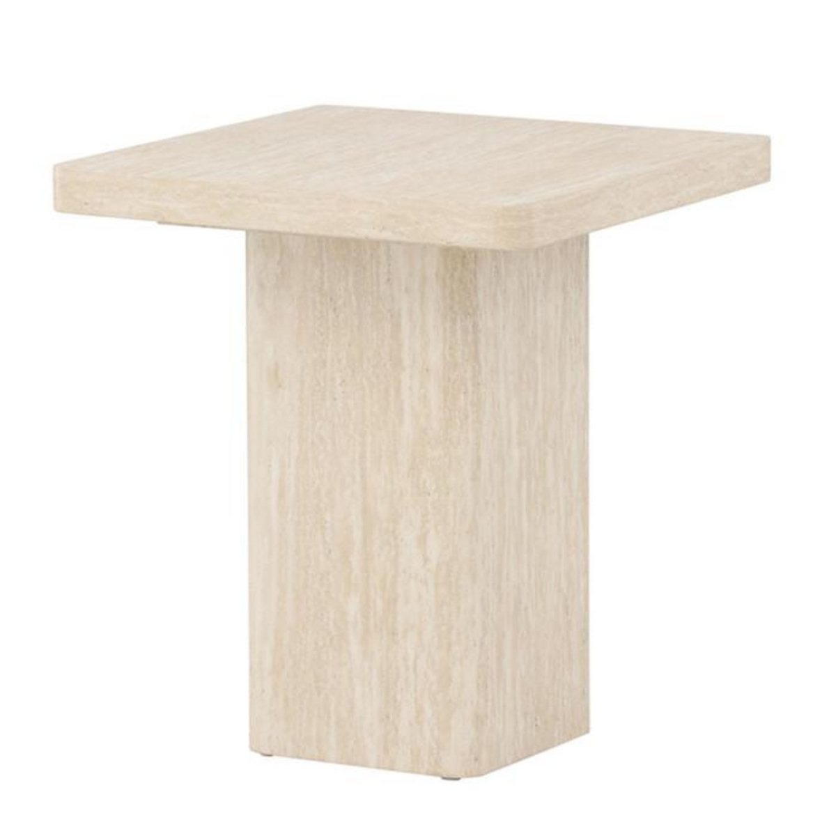 Paris Prix Table d'Appoint Effet Travertin  Qvart  56cm Beige