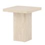 Voir la diapositive 2 : Paris Prix Table d'Appoint Effet Travertin  Qvart  56cm Beige