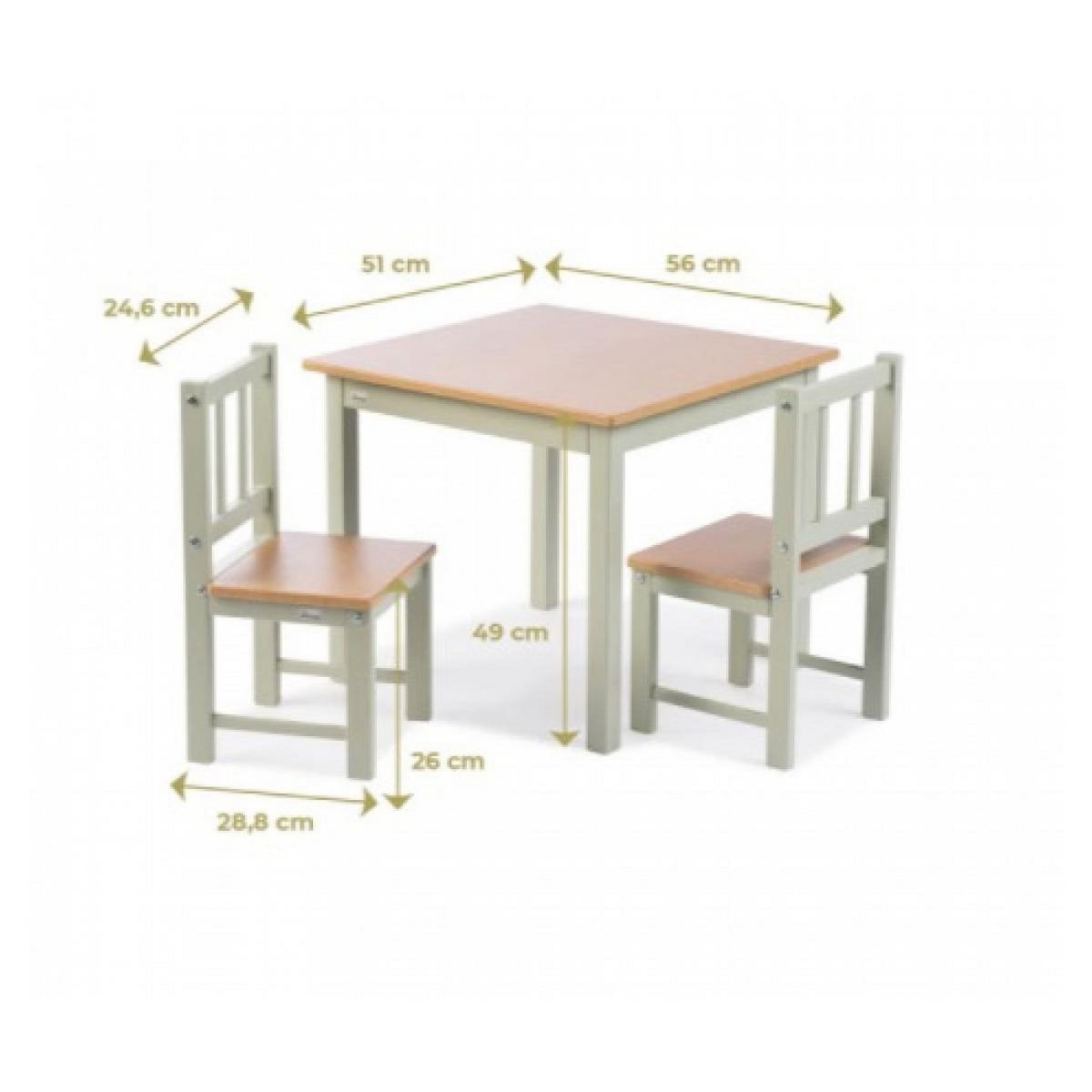 GEUTHER Meubles d activite en Hevea 2 chaises et une table Couleur Blanc
