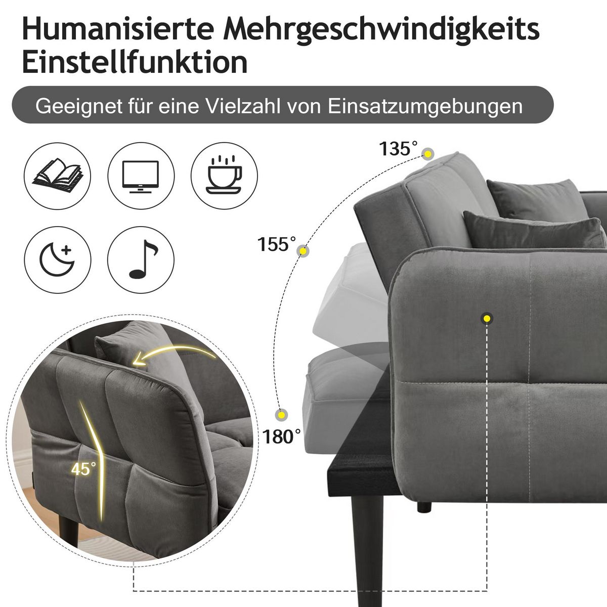 MERAX Canapé droit convertible