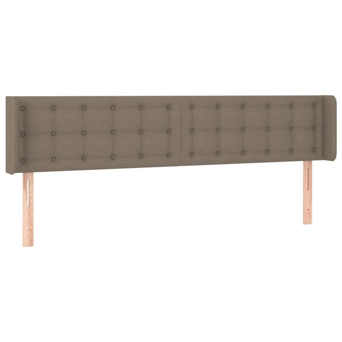 VIDAXL Tete de lit avec oreilles Taupe 203x16x78/88 cm Tissu