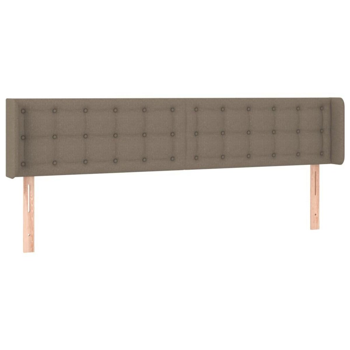 VIDAXL Tete de lit avec oreilles Taupe 203x16x78/88 cm Tissu