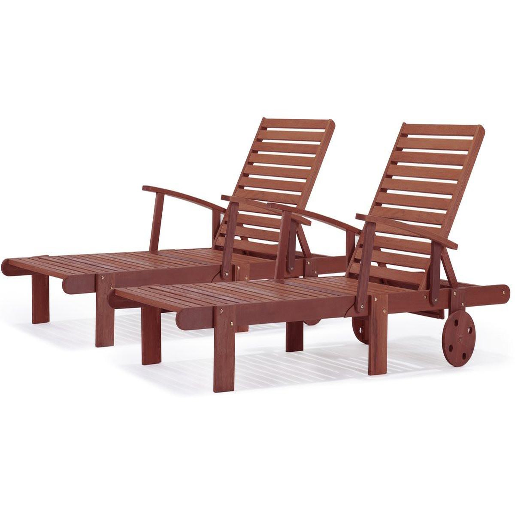 Voir la diapositive 1 : Habitat et Jardin Lot de 2 bains de soleil pliant en bois exotique  Tokyo  - Mahogany - Marron acajou