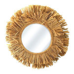 OSTARIA Miroir rond raphia D48